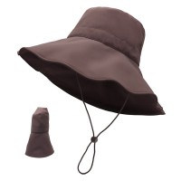 春夏新款涼感UV漁夫帽女士大帽檐防紫外線戶外遮陽(yáng)折疊防曬帽